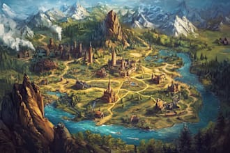 craft a hand drawn map of your fantasy world