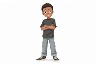 draw a digital cartoon illustration