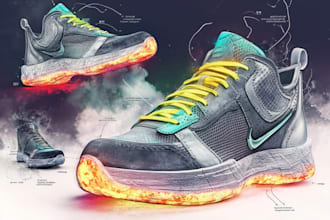 create custom sneaker design illustration