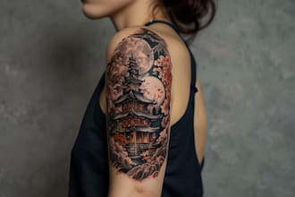 design a japanese style tattoo art