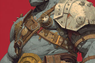create epic warhammer 40k character illustrations