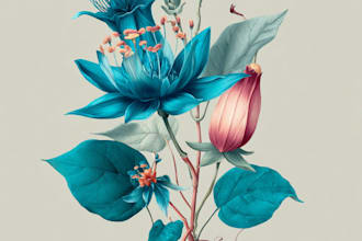 design detailed flower botanical illustration