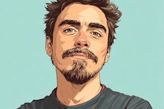 draw cartoon vector portrait with your face