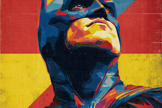 design an amazing superhero pop art