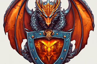 draw a fantasy vintage retro logo design