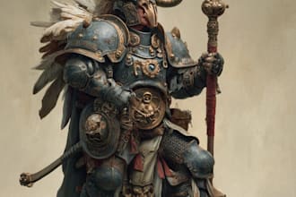 create a custom warhammer 40k inspired character illustration or design
