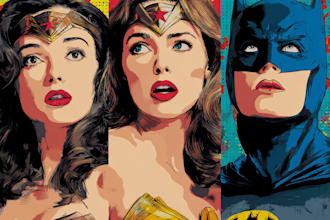 illustrate a superhero pop art portraits