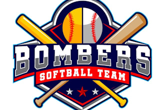 design unique softball logo with one day delivery