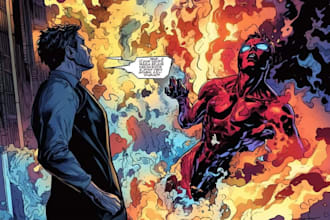 design high end superhero comic art and covers