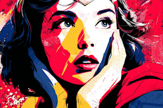 design an amazing superhero pop art
