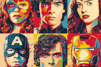 draw a superhero pop art portrait