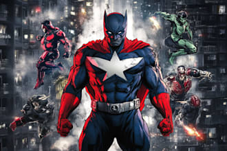 create high impact superhero character illustration