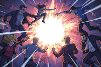 illustrate comic book pages, graphic novel art, and storyboard panels
