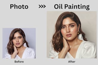 create a digital oil painting portrait from your photo