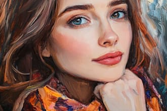 paint a real oil painting on canvas
