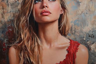 paint a real oil painting on canvas