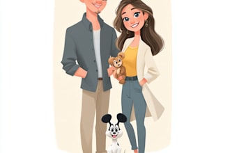 draw a gorgeous disney style cartoon portrait