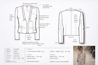 create tech packs apparel technical sketch flats fashion clothing 4 production