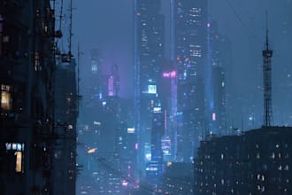 design an cyberpunk sci fi futuristic city