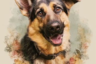 draw awesome pet memorial portrait