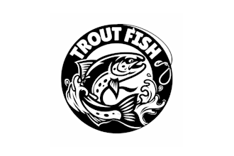 unique modern fishing badge circle logo t shirt design