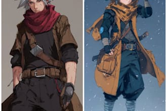 illustrate a fancy anime character for your needs