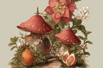 create detailed botanical illustrations of plants, flowers, and herbs