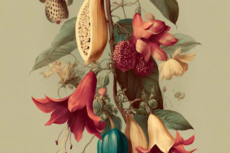 design beautiful botanical flower artwork for branding