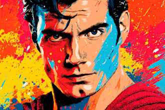 design an amazing superhero pop art