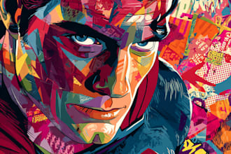 design an amazing superhero pop art