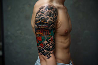 drawing a japanese style tattoo art