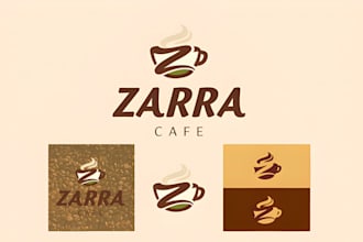 design unique coffee shop logo and complete cafe branding identity