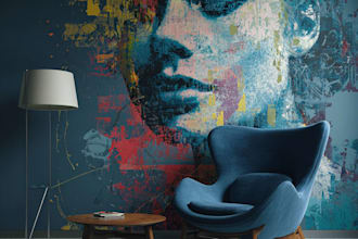 design doodle wall art mural for cafe and restaurant branding