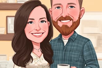 make couple portrait illustration