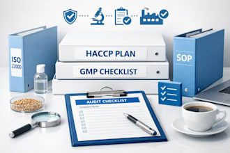 provide iso 22000 haccp gmp sop fsms sqf brcgs certification documentation