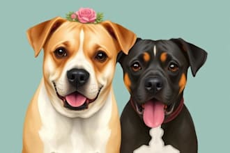 draw your dog or any pets into cartoon