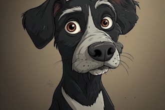 do a custom pet portrait, dog portrait