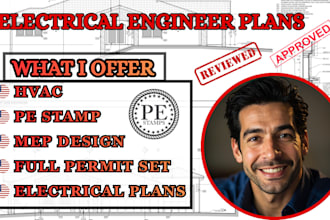 provide full mep, hvac, electrical engineer permit drawings as licensed engineer