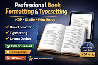 do professional book typesetting, formatting and layout for KDP