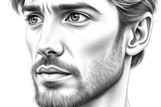 make a realistic pencil portrait and charcoal sketch of people