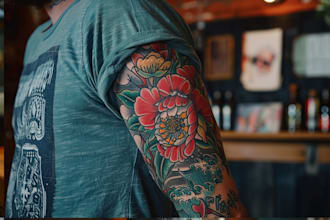 create a tattoo design for leg sleeve