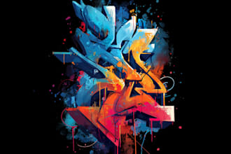 create custom graffiti street art illustration and urban