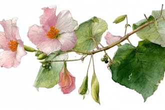 create a botanical watercolor illustration