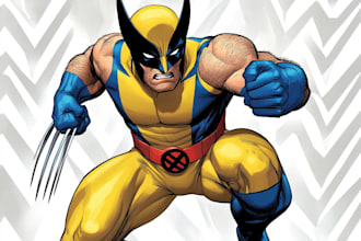 create shadow superhero character illustration