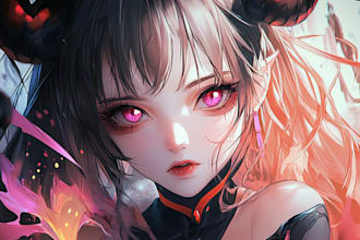 create cute anime character illustration