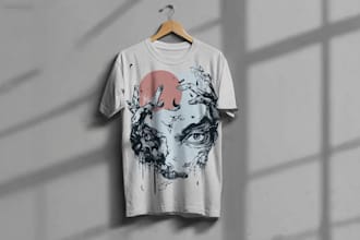 design professional t shirt mockups for print on demand