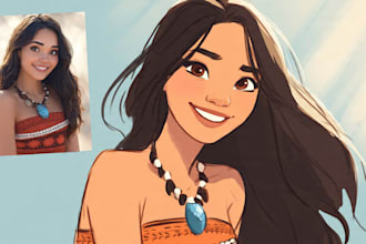 turn your photo into disney cartoon style portrait