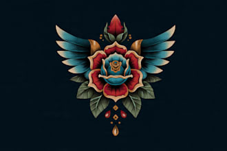 old school tattoo logo design