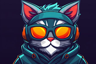 create logo for twitch, youtube, gaming, mascot, esports