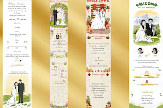 design custom illustrated wedding invitation and e invite